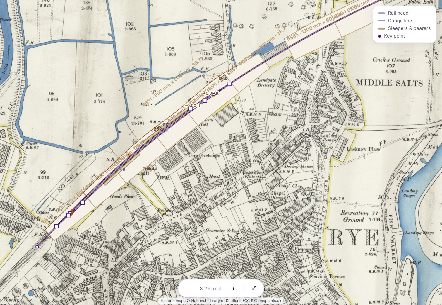 Rye on the OS 25-inch map