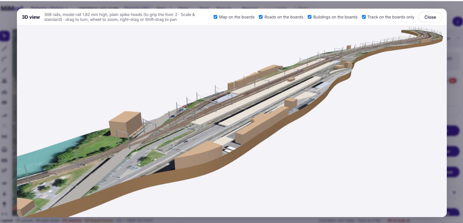 Interlaken Ost on its baseboards in the 3D view