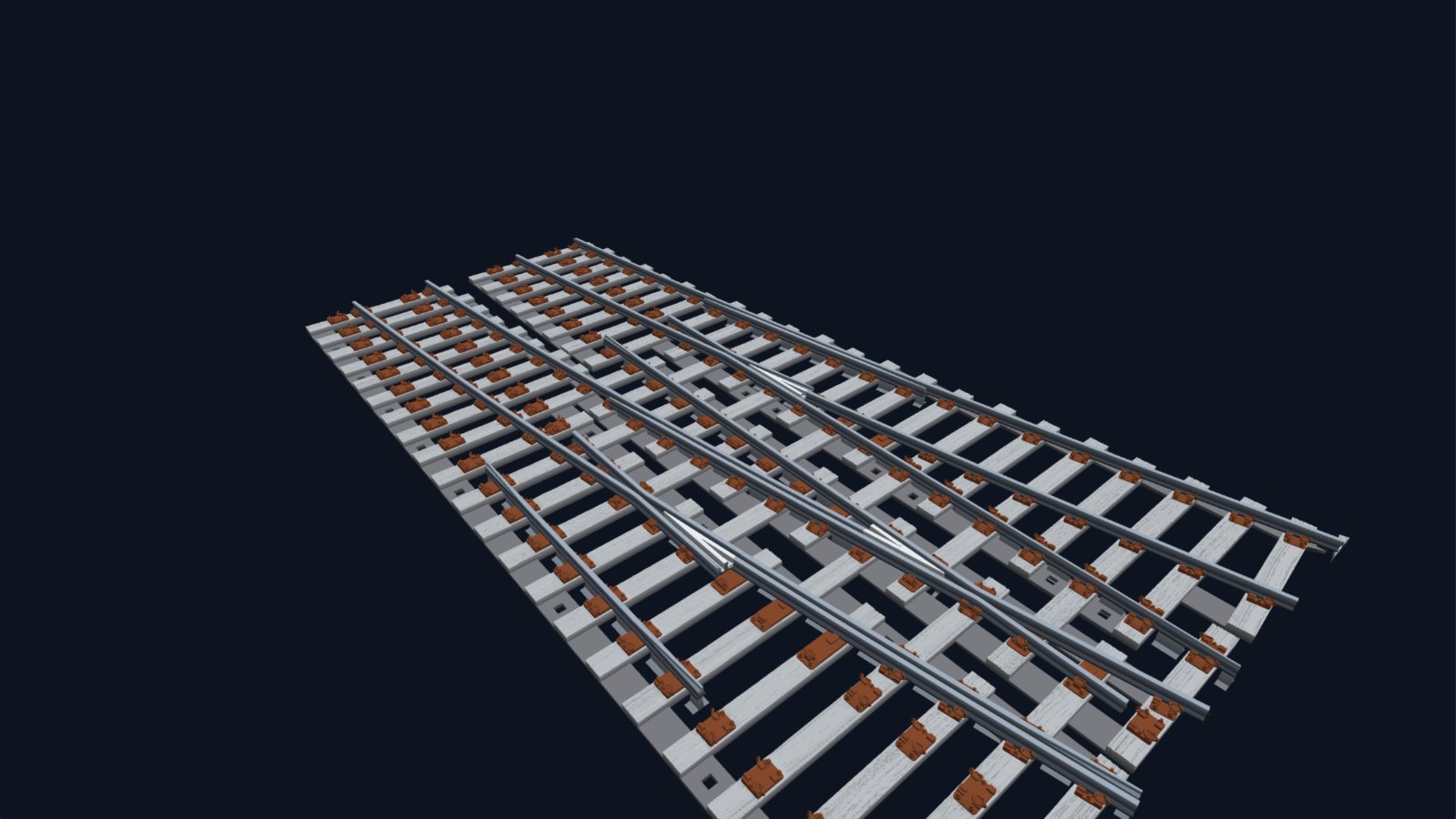 3D model of the diamond crossing at the centre of a double junction.